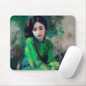 Meisje in de Groene Dress Muismat (Met muis)