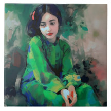 Meisje in de Groene Dress