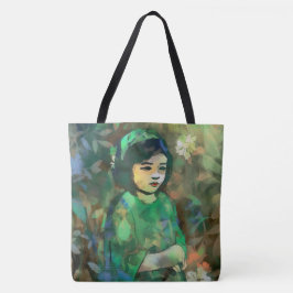Meisje in de Groene Dress Tote Bag