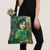 Meisje in de Groene Dress Tote Bag (Dichtbij)