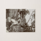 Meisje in de Japanse Zen Garden Legpuzzel (Horizontaal)