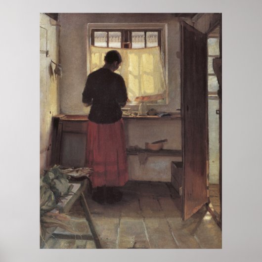 Meisje in de keuken van Anna Ancher Poster (Voorkant)