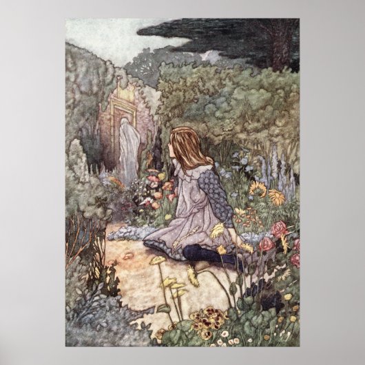  meisje in de lagertuin door Charles Robinson Poster (Voorkant)