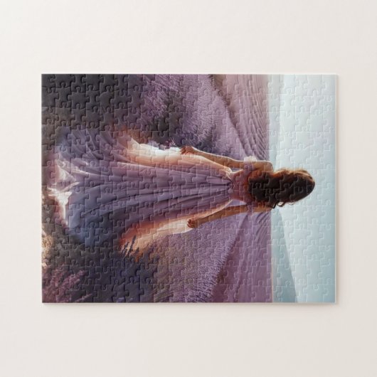 Meisje in de lavendel legpuzzel (Horizontaal)