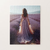 Meisje in de lavendel legpuzzel (Verticaal)