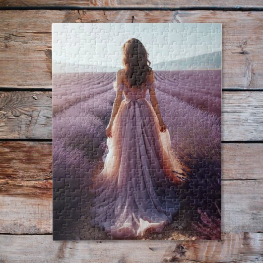 Meisje in de lavendel legpuzzel