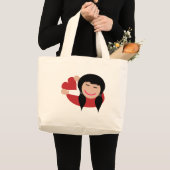 Meisje in de liefde grote tote bag (Voorkant (product))