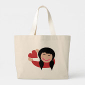Meisje in de liefde grote tote bag (Achterkant)