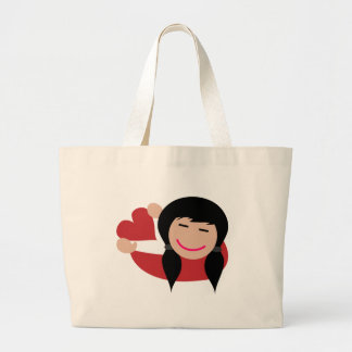 Meisje in de liefde grote tote bag
