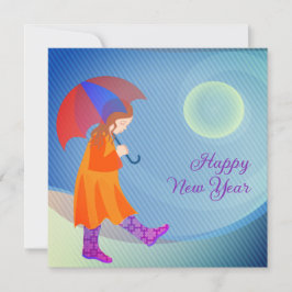 Meisje in de regen Modern Kleurrijk Schattig Eigen