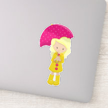 Meisje in de regenjas, meisje met paraplu, eenhoev