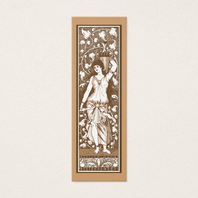 Meisje in de robe met urn mini visitekaartjes (Voorkant)