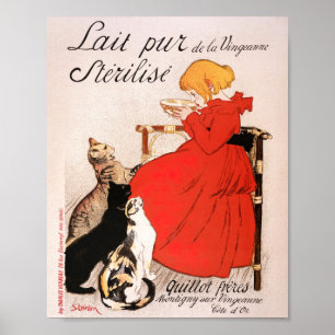 Meisje in de Rode Dress Drink melksteinlen Poster
