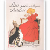 Meisje in de Rode Dress Drink melksteinlen Poster Sticker (Voorkant)