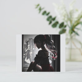 Meisje in de schaduw briefkaart