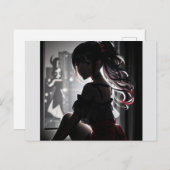 Meisje in de schaduw briefkaart (Voorkant / Achterkant)