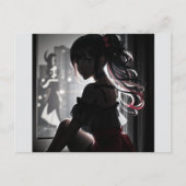 Meisje in de schaduw briefkaart (Voorkant)