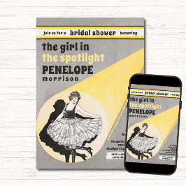  meisje in de schijnwerpers Vrijgezellenfeest Kaart