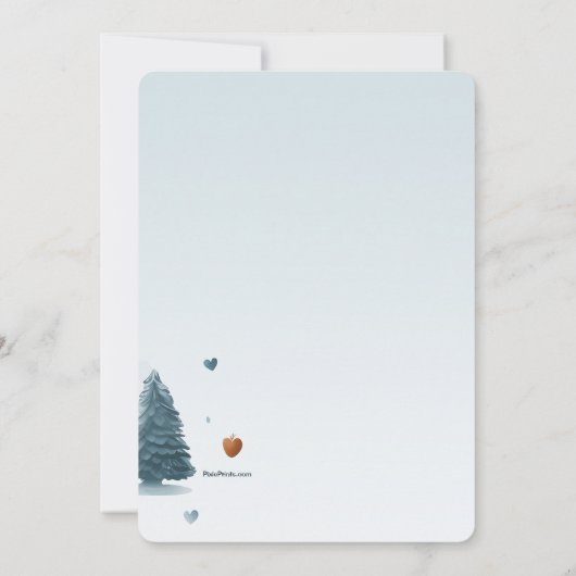 Meisje in de sneeuw kaart (Achterkant)