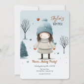 Meisje in de sneeuw kaart (Voorkant)