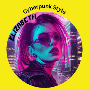 Meisje in de stad cyberpunk stijl denim jacket
