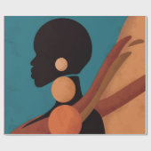 meisje in de troep. Mooie Afrikaanse vrouw. Zwart Cadeaupapier (Vlak)