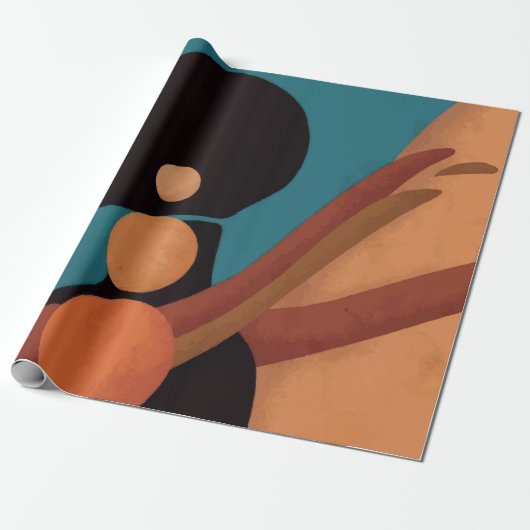 meisje in de troep. Mooie Afrikaanse vrouw. Zwart Cadeaupapier (Uitgerold)