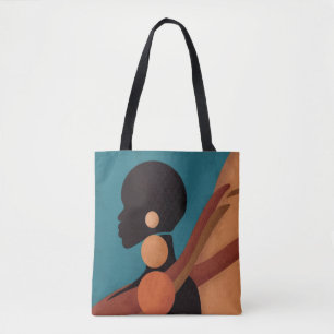 meisje in de troep. Mooie Afrikaanse vrouw. Zwart Tote Bag