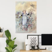 meisje in de tuin door Charles Robinson Poster (Thuiskantoor)