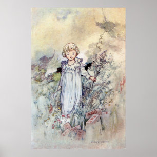  meisje in de tuin door Charles Robinson Poster