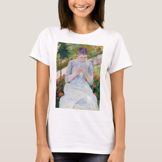 Meisje in de tuin, Mary Cassatt T-shirt (Voorkant)