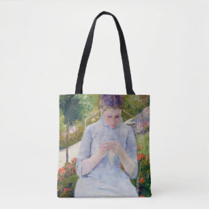 Meisje in de tuin, Mary Cassatt Tote Bag