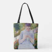 Meisje in de tuin, Mary Cassatt Tote Bag (Achterkant)