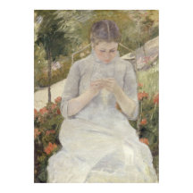 Meisje in de tuin van Mary Cassatt