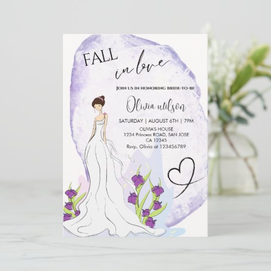 Meisje in de tuin Vrijgezellenfeest - Elegante Blo Kaart (Staand voorkant)