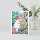 Meisje in de Vloertuin, Jessie Willcox Smith Briefkaart (Staand voorkant)