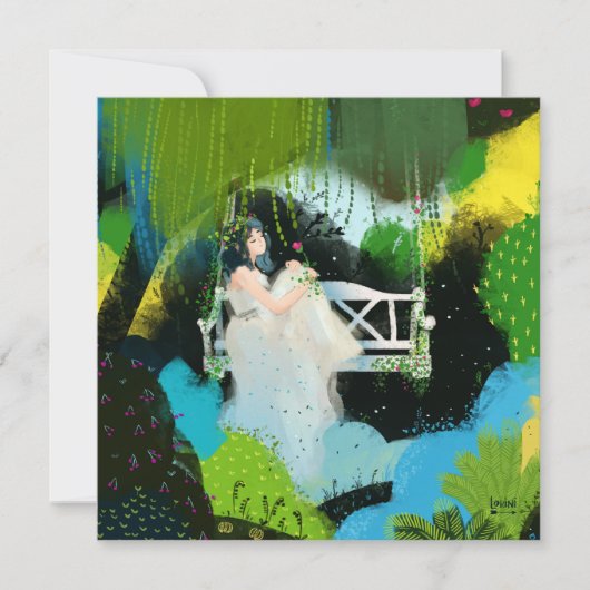 Meisje in de wilg kaart (Voorkant)