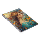 Meisje in de wind met vlinders Notitieboek (Rechterzijde)