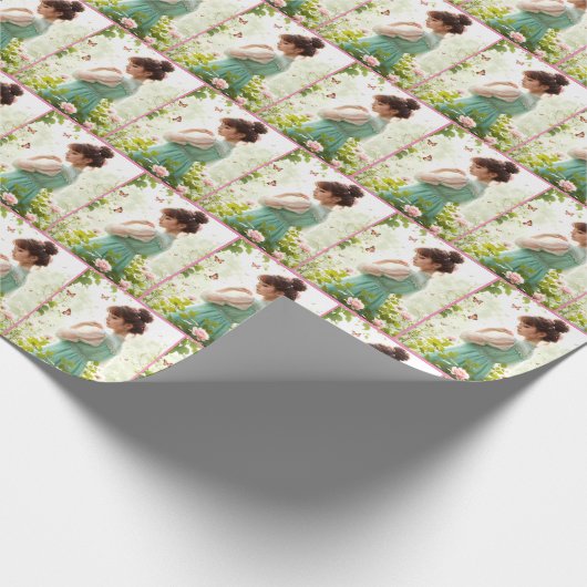  meisje in de zomertuin cadeaupapier (Hoek)