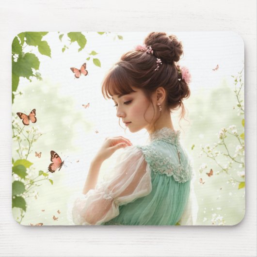 meisje in de zomertuin muismat (Voorkant)