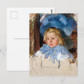 Meisje in een blauwe Bonnet, Mary Cassatt Briefkaart (Voorkant / Achterkant)