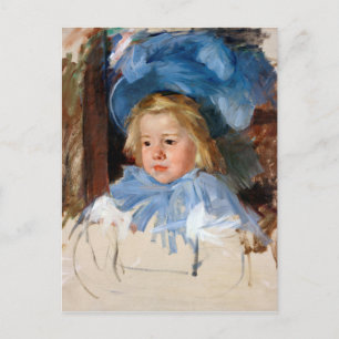 Meisje in een blauwe Bonnet, Mary Cassatt Briefkaart