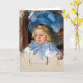 Meisje in een blauwe Bonnet, Mary Cassatt Kaart (Gele Bloem)