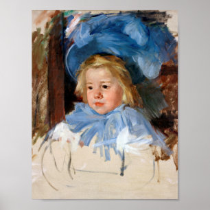 Meisje in een blauwe Bonnet, Mary Cassatt Poster