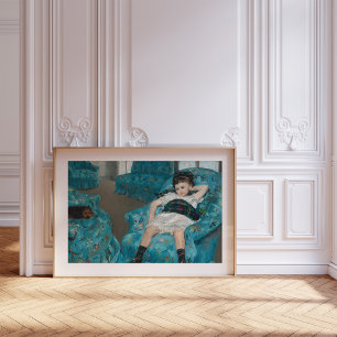 Meisje in een blauwe fauteuil Mary Cassatt Poster