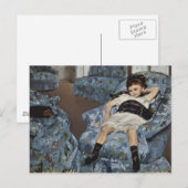 Meisje in een blauwe stoel, Mary Cassatt Briefkaart (Voorkant / Achterkant)