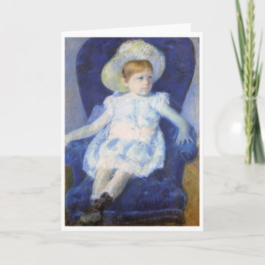 Meisje in een blauwe stoel, Mary Cassatt Kaart (Voorkant)