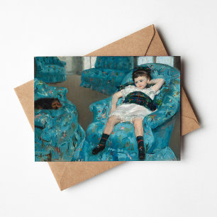 Meisje in een blauwe stoel   Mary Cassatt Kaart