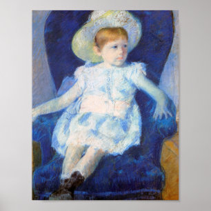 Meisje in een blauwe stoel, Mary Cassatt Poster