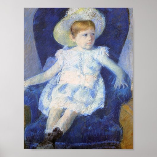 Meisje in een blauwe stoel, Mary Cassatt Poster (Voorkant)